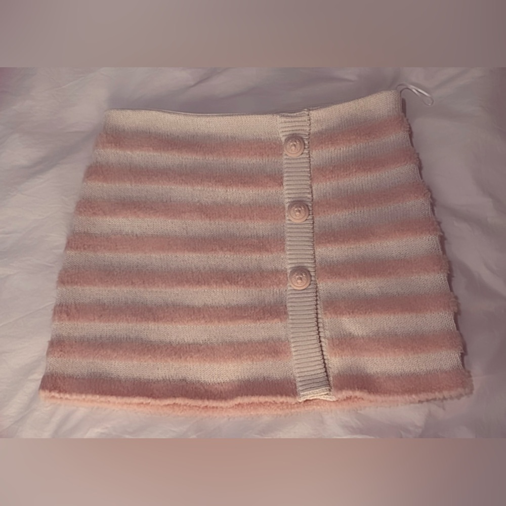Balmain Fluffy Striped Wool Tweed Mini Skirt - Picture 2 of 11